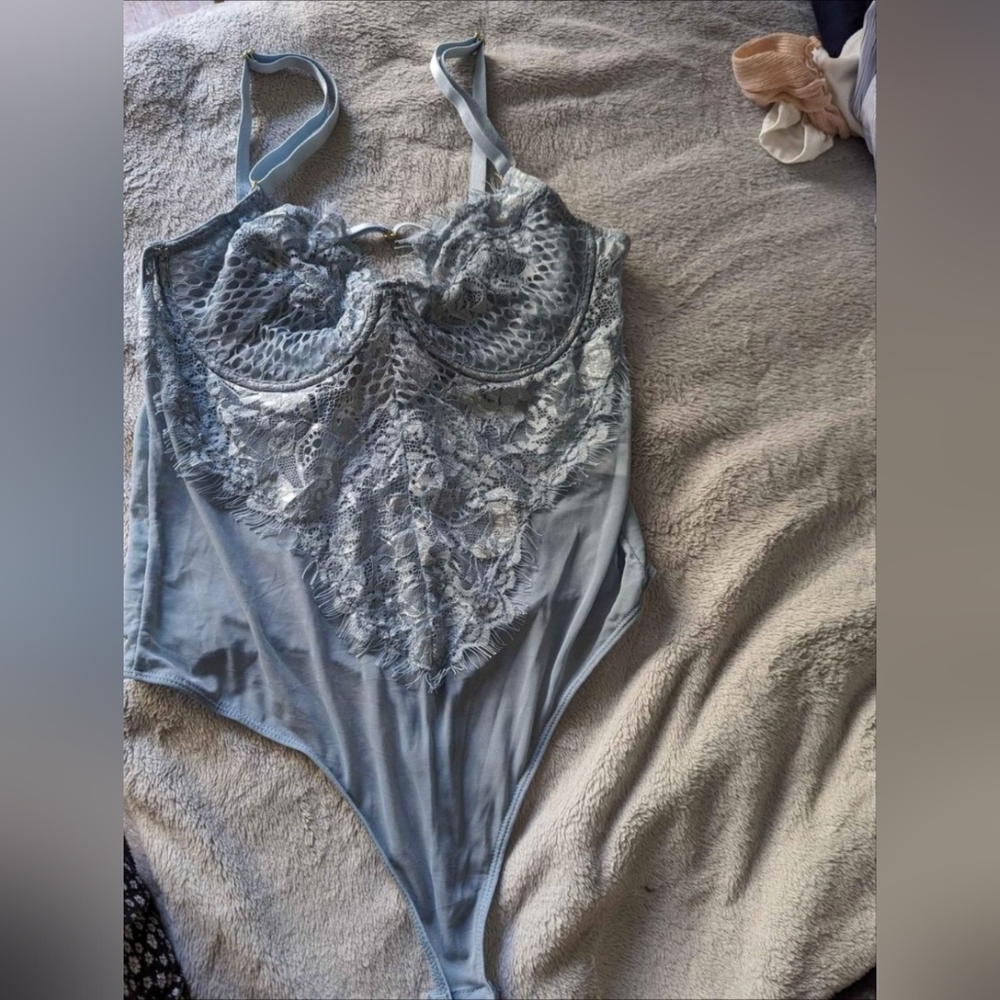 Blue lace bodysuit. BRAND NEW